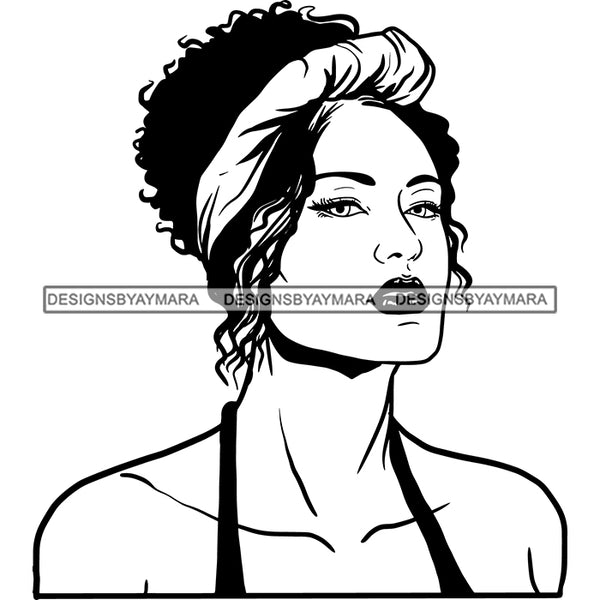 Bundle 20 Beautiful Woman Turban Head Wrap Hairstyle SVG Files For Cutting and More!