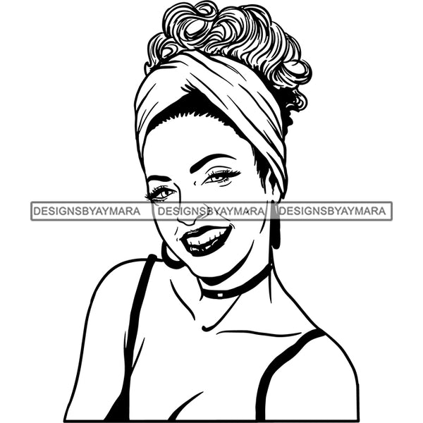 Bundle 20 Beautiful Woman Turban Head Wrap Hairstyle SVG Files For Cutting and More!