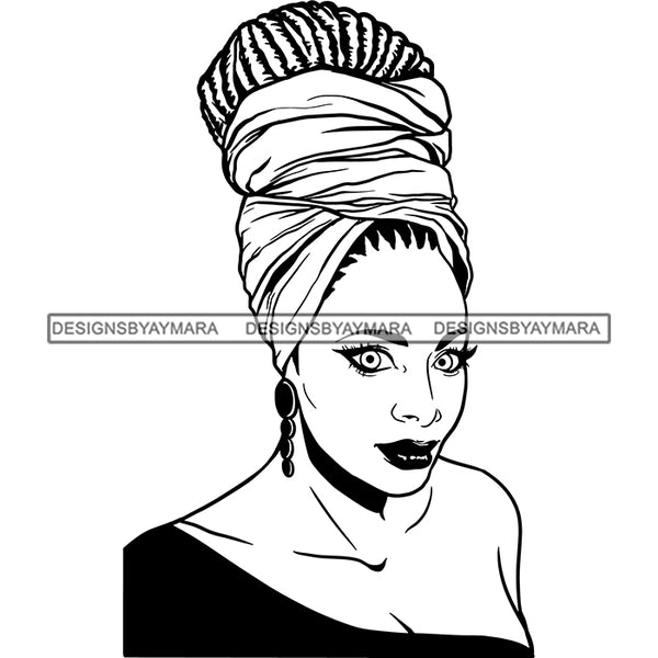 Bundle 20 Beautiful Woman Turban Head Wrap Hairstyle SVG Files For Cutting and More!