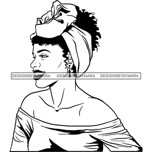 Bundle 20 Beautiful Woman Turban Head Wrap Hairstyle SVG Files For Cutting and More!