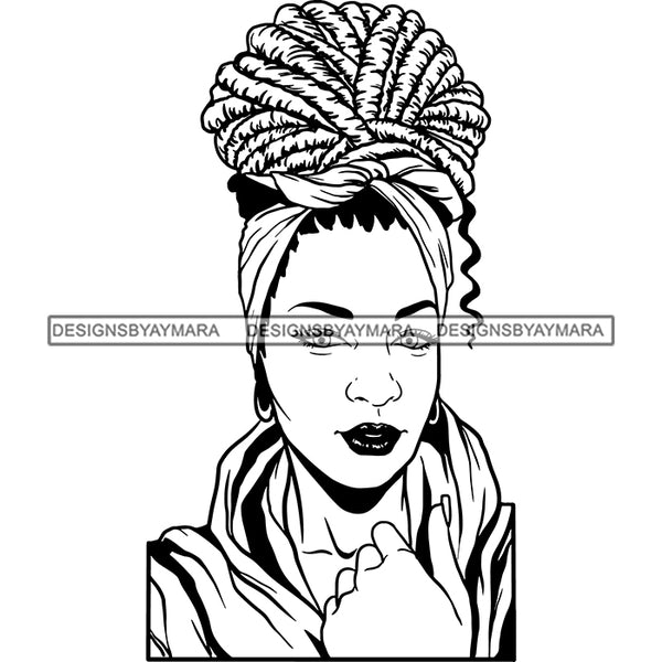 Bundle 20 Beautiful Woman Turban Head Wrap Hairstyle SVG Files For Cutting and More!