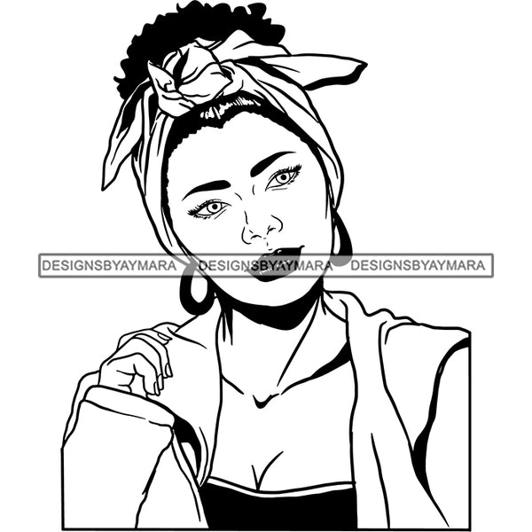 Bundle 20 Beautiful Woman Turban Head Wrap Hairstyle SVG Files For Cutting and More!