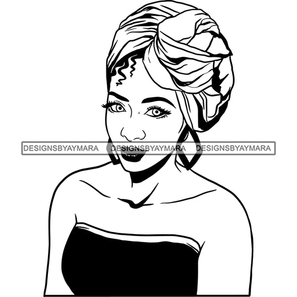 Bundle 20 Beautiful Woman Turban Head Wrap Hairstyle SVG Files For Cutting and More!