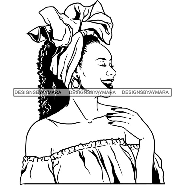 Bundle 20 Beautiful Woman Turban Head Wrap Hairstyle SVG Files For Cutting and More!