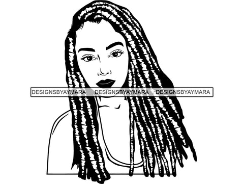 Afro Woman SVG Braids Dreads Hairstyle African American Ethnicity Nubian Beauty Salon Make Up Model Queen Diva Classy Lady Princess