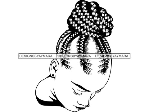 Afro Woman SVG Braids Dreads Hairstyle Nubian Melanin Black Queen African American Ethnicity .SVG .EPS .PNG Vector Clipart Cricut Circuit Cut Cutting