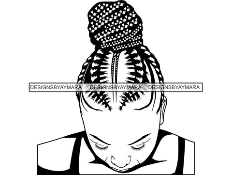 Afro Woman SVG Braids Dreads Hairstyle Nubian Melanin Black Queen African American Ethnicity .SVG .EPS .PNG Vector Clipart Cricut Circuit Cut Cutting