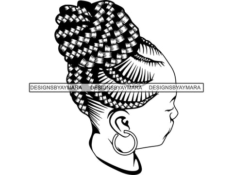 Afro Woman SVG Braids Dreads Hairstyle Nubian Melanin Black Queen African American Ethnicity .SVG .EPS .PNG Vector Clipart Cricut Circuit Cut Cutting