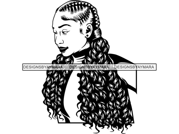 Afro Woman SVG Braids Dreads Hairstyle Nubian Melanin Black Queen African American Ethnicity .SVG .EPS .PNG Vector Clipart Cricut Circuit Cut Cutting