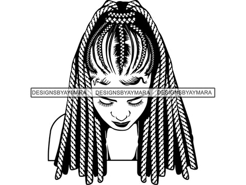 Afro Woman SVG Braids Dreads Hairstyle Nubian Melanin Black Queen African American Ethnicity .SVG .EPS .PNG Vector Clipart Cricut Circuit Cut Cutting