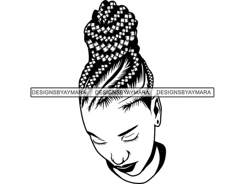 Afro Woman SVG Braids Dreads Hairstyle Nubian Melanin Black Queen African American Ethnicity .SVG .EPS .PNG Vector Clipart Cricut Circuit Cut Cutting