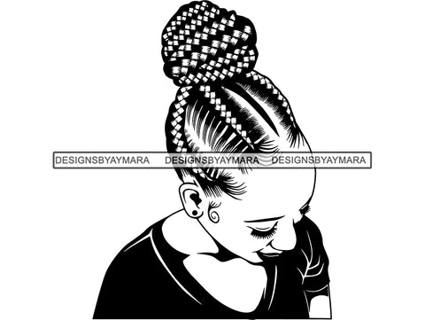 Afro Woman SVG Braids Dreads Hairstyle Nubian Melanin Black Queen African American Ethnicity .SVG .EPS .PNG Vector Clipart Cricut Circuit Cut Cutting