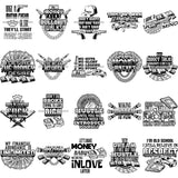 Bundle 20 Money Gangster Gansta Street Life Quotes Hustler Hustling Dinero BW SVG PNG JPG Cutting Files For Silhouette Cricut and More!