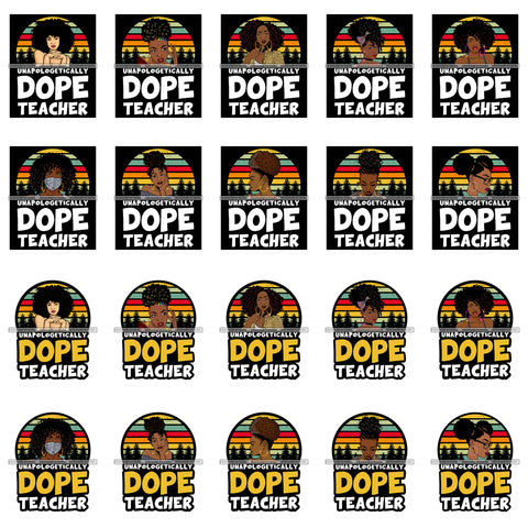 Bundle 20 Dope Teacher School Education Respect Love Sacrifice Hard Work PNG JPG SVG Cutting Files For Silhouette Cricut and More!