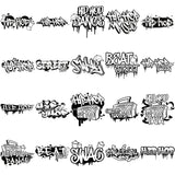 Bundle 20 Graffiti Designs Hip Hop Swag Wall Street Paint BW SVG PNG JPG Cutting Files For Silhouette Cricut and More!