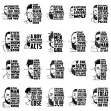 Bundle 20 Afro Man Half Face Life Quotes Handsome Black King African American Male Power Respect Bearded Man PNG JPG SVG Cutting Files For Silhouette Cricut and More!