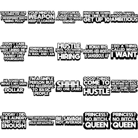 Bundle 20 Hustle Grind Queen Life Quotes .SVG Cutting Files For Silhouette Cricut and More!