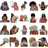 Bundle 20 Gangster Hustler Hustling Hustle Woman 100 Dollar Bill Showing Up Stacks Money Savage Street Hipster Girl PNG JPG SVG Cutting Files For Silhouette Cricut and More!