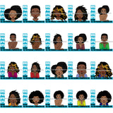 Bundle 20 Afro Cute Lili Designs For Commercial And Personal Use Black Woman Nubian Queen Melanin SVG Cutting Files For Silhouette Cricut and More