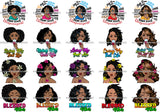 Bundle 20 Afro Lola Living My Best Life Melanin Nubian Ebony Blessed Vibes Unapologetic Proud Roots  SVG JPG PNG Layered Cutting Files For Silhouette Cricut and More