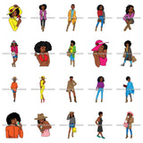 Bundle 20 Classy Lola Fashion Model Sexy Outfits Clothes Fashionista Glamour Diva PNG JPG SVG Cutting Files For Silhouette Cricut and More!