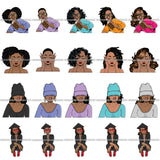 Bundle 20 Gangster Afro Lola Diva Glamour Black Girl Magic Graduation Girl .SVG Cut Files For Silhouette Cricut and More!