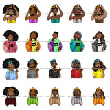 Bundle 20 Afro Beautiful Lola Queen Boss Lady Black Woman Nubian Melanin Popping  SVG Cutting Files For Silhouette Cricut and More