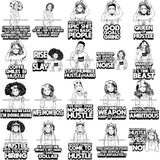 Bundle 20 Afro Lola Mad Hustle Grind Ambitious Life Quotes .SVG Cutting Files For Silhouette Cricut and More!