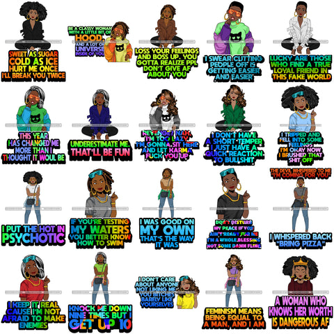 Bundle 20 Afro Lola Mad Hustle Grind Queen Life Quotes .SVG Cutting Files For Silhouette Cricut and More!