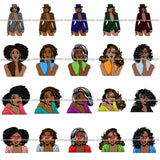 Bundle 20 Afro Lola Boss Lady Woman Attitude Nubian Melanin Popping  SVG Cutting Files For Silhouette Cricut and More