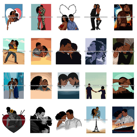 Bundle 20 Sexy Lovely Couple Relationship Soulmates Goals Love Trust Loyalty SVG JPG PNG Vector Clipart Cricut Silhouette Cut Cutting