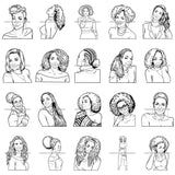 Bundle 20 Adult Woman Older lady Classy Mature Elderly Grey Hair SVG Cutting Files For Silhouette Cricut and More!