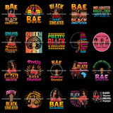 Bundle 20 Afro Melanin BAE Pretty Black Educated Woman Melanin Black Girl Magic Nubian Black Background PNG JPG SVG Cutting Files For Silhouette Cricut and More!