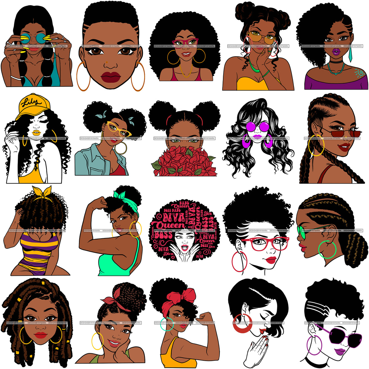 Bundle 20 Afro Woman SVG Hot Selling Designs Black Girl Magic Melanin ...