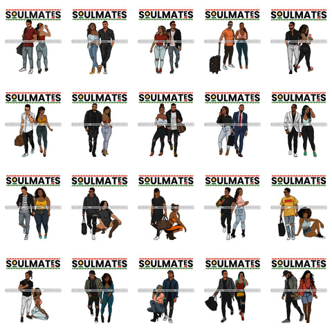 Bundle 20 Soulmates Lovely Couple Relationship Goals True Love PNG JPG SVG Cutting Files For Silhouette Cricut and More!