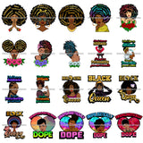 Bundle 20 Afro Woman Unapologetically Dope Black Queen Quotes Nubian Melanin SVG Cutting Files For Silhouette Cricut and More