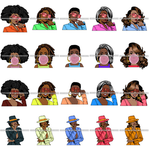 Bundle 20 Afro Lola Boss Lady Dope Diva Glamour Hot Selling .SVG Cutting Files For Silhouette Cricut and More!