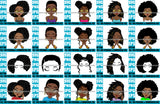 Bundle 20 Afro Hairstyle Cute Lili Big Eyes Cool Glasses Girl With Tattoo Designs For Commercial And Personal Use Black Girl Woman Nubian Queen Melanin SVG Cutting Files For Silhouette Cricut and More
