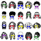 Bundle 20 Afro Lola Boss Lady Dope Diva Glamour Wearing Glasses Accesories .SVG Cut Files