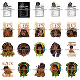 Bundle 20 Afro Black Women Phenomenally Black Melanin Queen Nutrition Facts Unapologetically Dope Quotes Diva Layered SVG Cut Files For Silhouette Cricut and More!