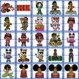 Bundle 25 Flex Hustle Grind Melanin Woman Afro Puff Cute Girl Money Bag Cat SVG PNG JPG Cut Files For Silhouette Cricut and More!
