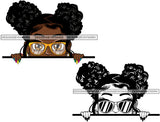 Bundle 2 Afro Lili Peeking Girl SVG Black Girl Magic Melanin Popping Hipster Girls SVG JPG PNG Layered Cutting Files For Silhouette Cricut and More