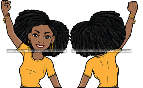 Bundle 2 Afro Lola Hands Up Woman Power We Can Do It Melanin Nubian Black Girl Magic SVG JPG PNG Layered Cutting Files For Silhouette Cricut and More