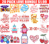 Valentines Day Bundle Love Day Celebration 20 Designs Bundle Love Cupid Jesus Cute Valentines SVG Retro True Love Valentine Shirts SVG PNG Cutting Designs Print Sublimation