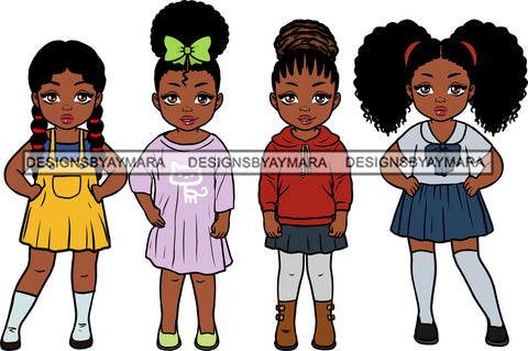 Bundle 4 Baby Girl Cute Melanin Black Girl Magic JPG PNG Cutting Files For Silhouette Cricut and More