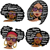 Bundle 4 Afro Lola Hair Quotes Black Woman Queen Forgiven Unique Educated Powerful Precious Lady Nubian Queen Melanin Popping SVG Cutting Files For Silhouette Cricut and More