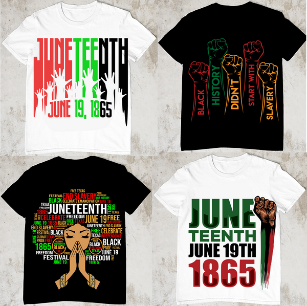 Bundle 4 Juneteenth Celebration Emancipation Freedom Celebrate End Slavery Black Lives Matter  SVG PNG JPG Cutting Files For Cricut Silhouette and More!