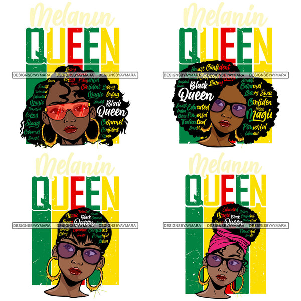 Bundle 4 Melanin Queen African American Woman SVG Cutting Files For Silhouette Cricut and More!