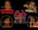 Bundle 5 Gangster Woman Gold Teeth Grill Gettho Hipster Fashion Black Girl Magic Melanin Popping Nubian Queen Bad Ass Women JPG PNG Clipart