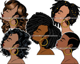 Bundle 5 Afro Lola Queen Boss Lady Covering Face With Hand Holding Glasses Looking Up Black Girl Magic Nubian Melanin Popping  SVG Cutting Files For Silhouette Cricut and More